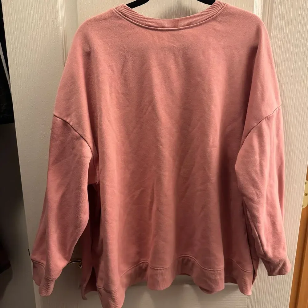 Blush Pink Def Leopard Crewneck Pull Over Size 3X - Picture 9 of 9